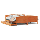 Cadre de lit sans matelas cire marron 180x200cm bois pin massif