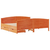 Cadre de lit sans matelas cire marron 160x200cm bois pin massif