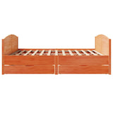 Cadre de lit sans matelas cire marron 160x200cm bois pin massif