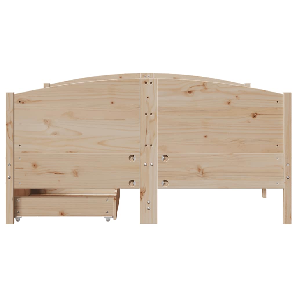 Bed frame without mattress 150x200 cm solid pine wood