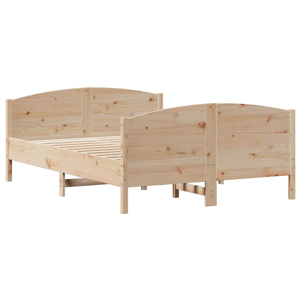 Bed frame without mattress 150x200 cm solid pine wood