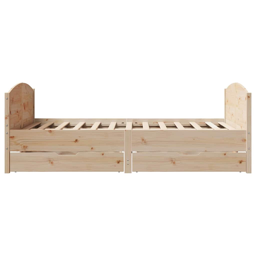 Bed frame without mattress 150x200 cm solid pine wood