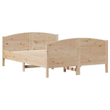 Bed frame without mattress 150x200 cm solid pine wood