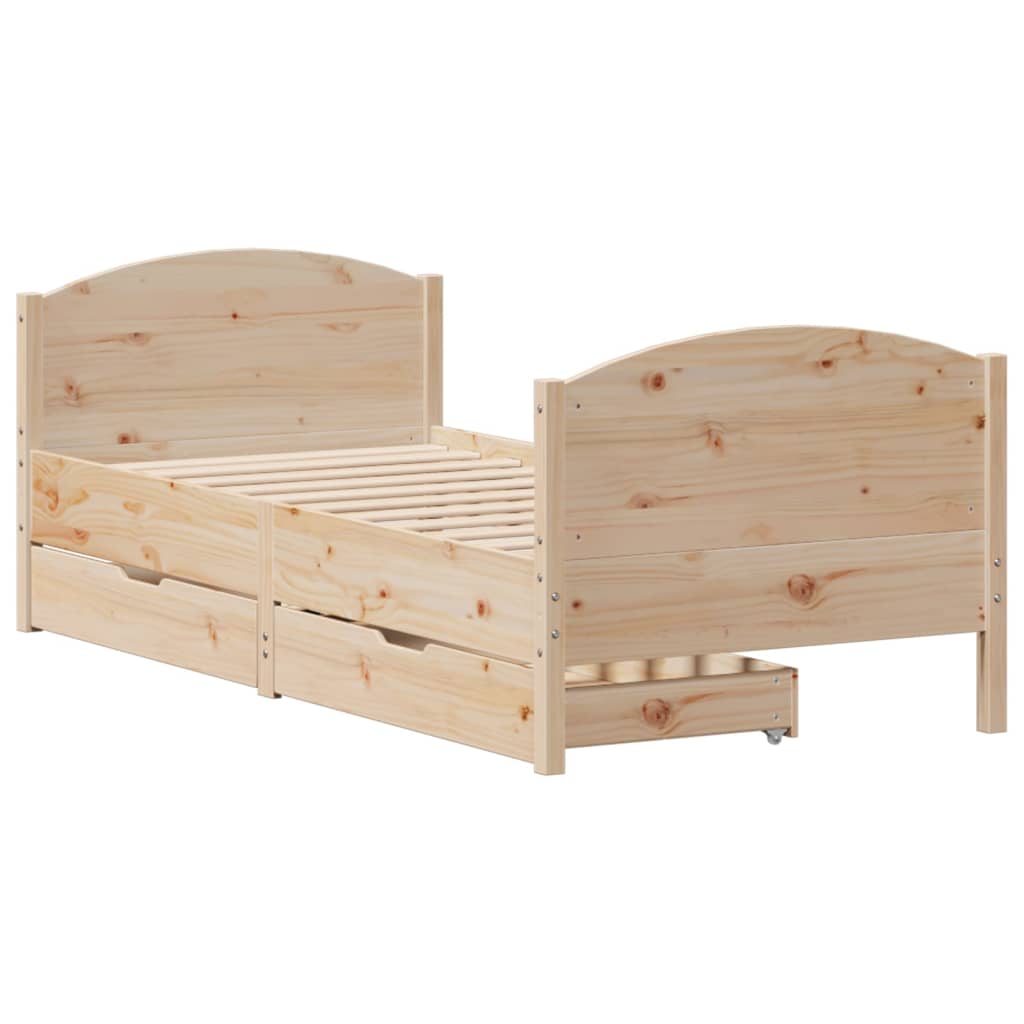 Cadre de lit sans matelas 100x200 cm bois massif de pin