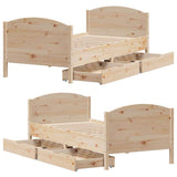 Cadre de lit sans matelas 100x200 cm bois massif de pin