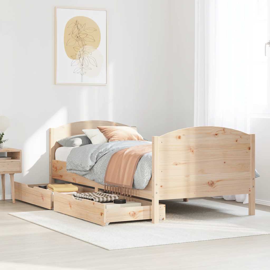 Cadre de lit sans matelas 100x200 cm bois massif de pin