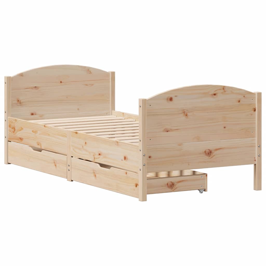 Cadre de lit sans matelas 90x190 cm bois de pin massif