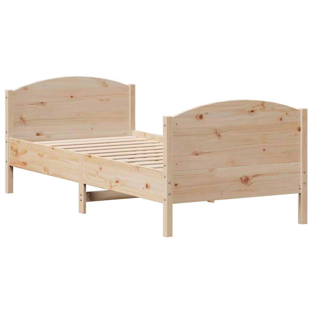 Cadre de lit sans matelas 75x190 cm bois de pin massif