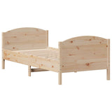 Cadre de lit sans matelas 75x190 cm bois de pin massif