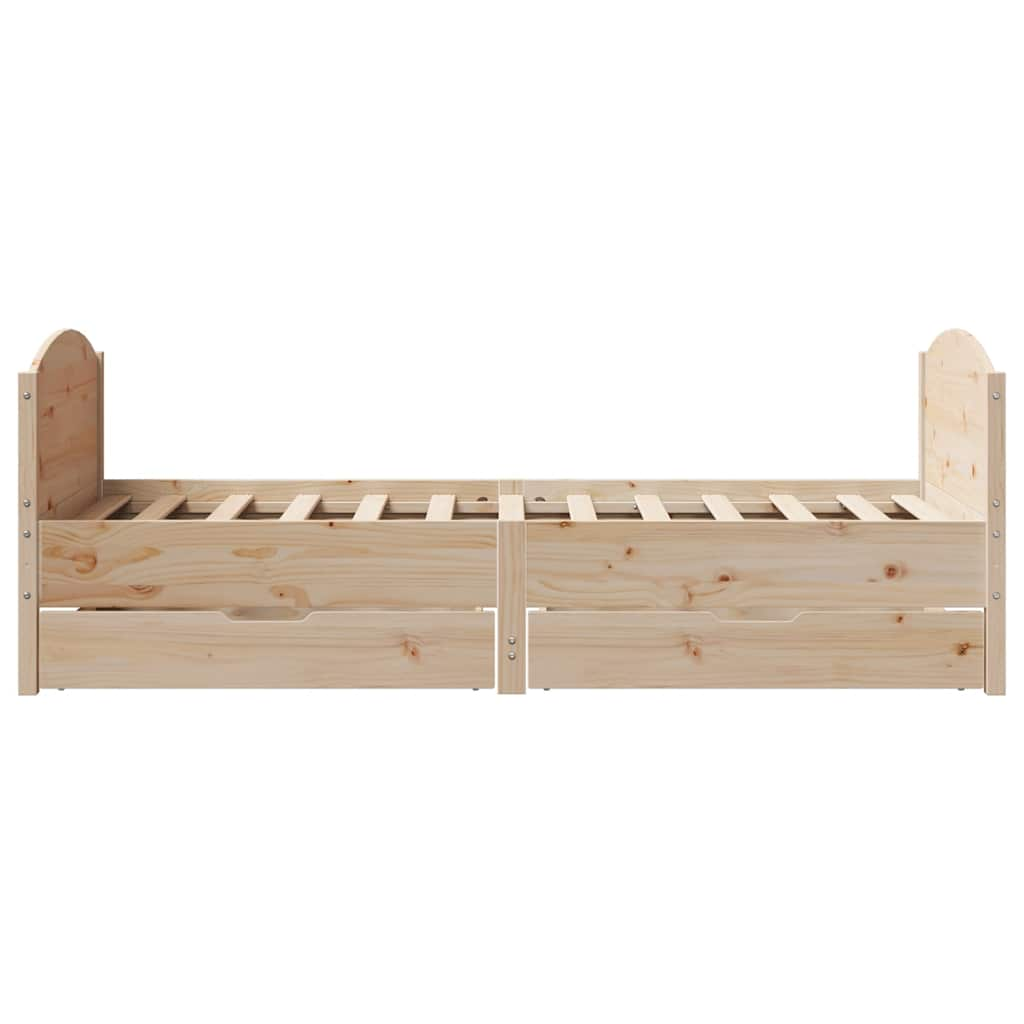 Cadre de lit sans matelas 75x190 cm bois de pin massif