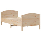 Cadre de lit sans matelas 75x190 cm bois de pin massif