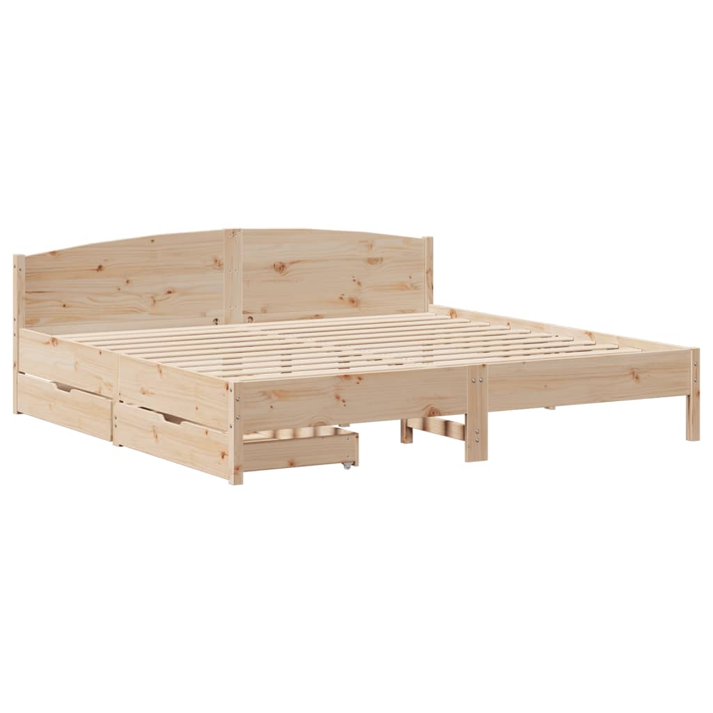 Bed frame without mattress 200x200 cm solid pine wood