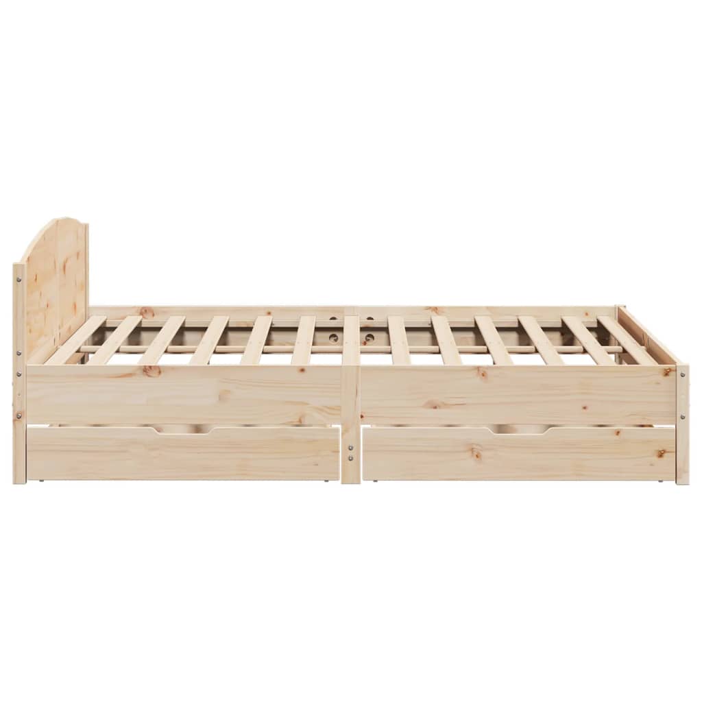 Bed frame without mattress 200x200 cm solid pine wood