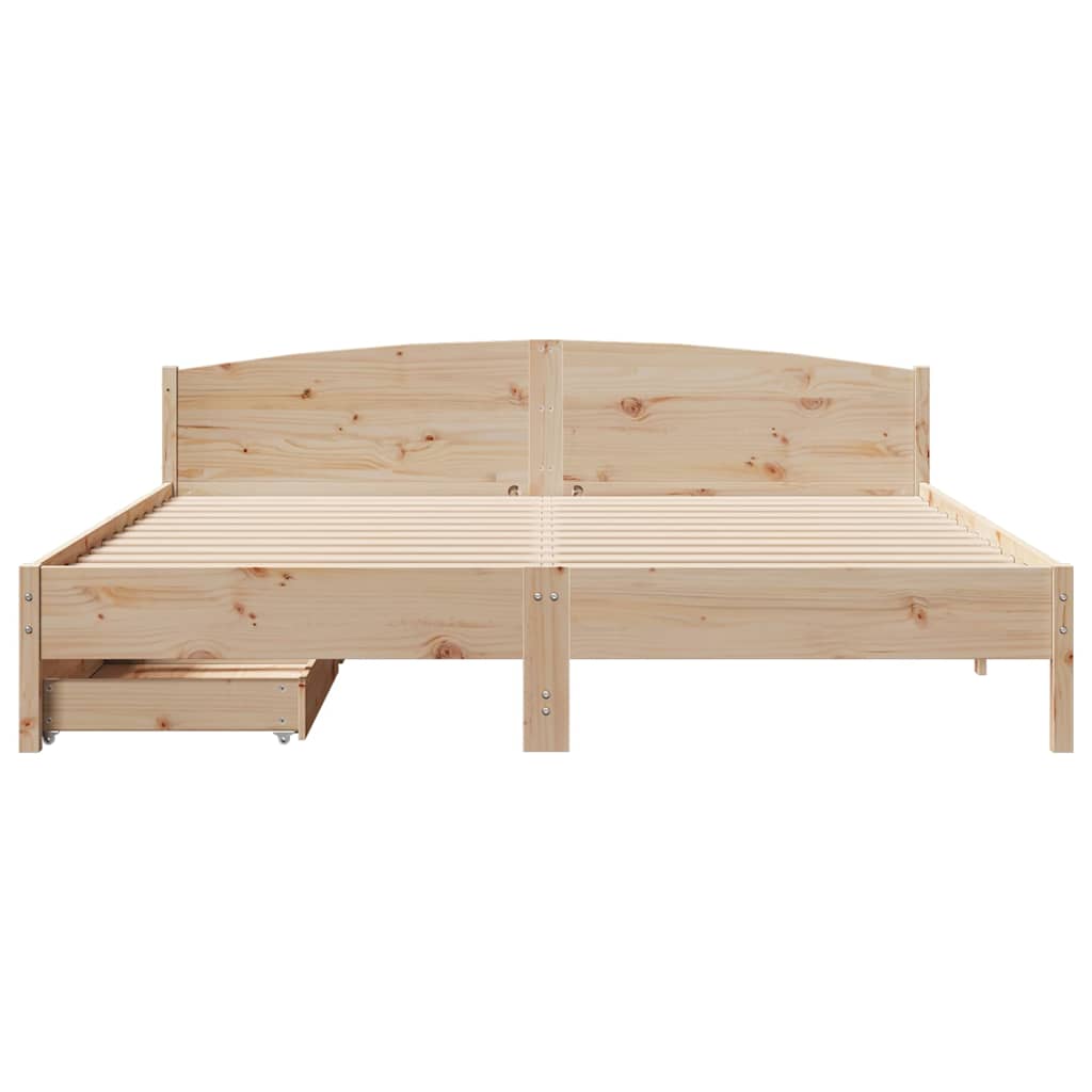 Bed frame without mattress 180x200 cm solid pine wood