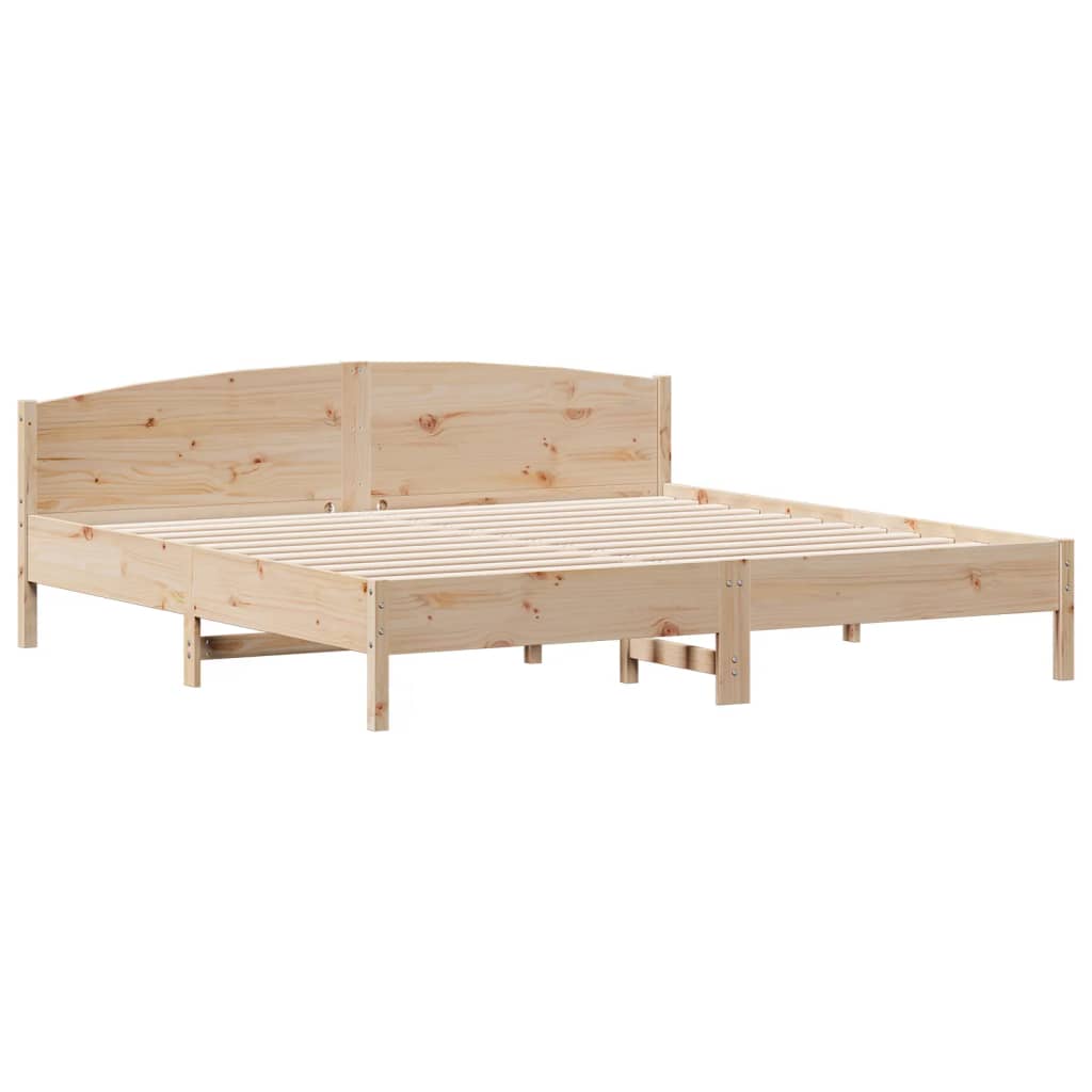 Bed frame without mattress 180x200 cm solid pine wood