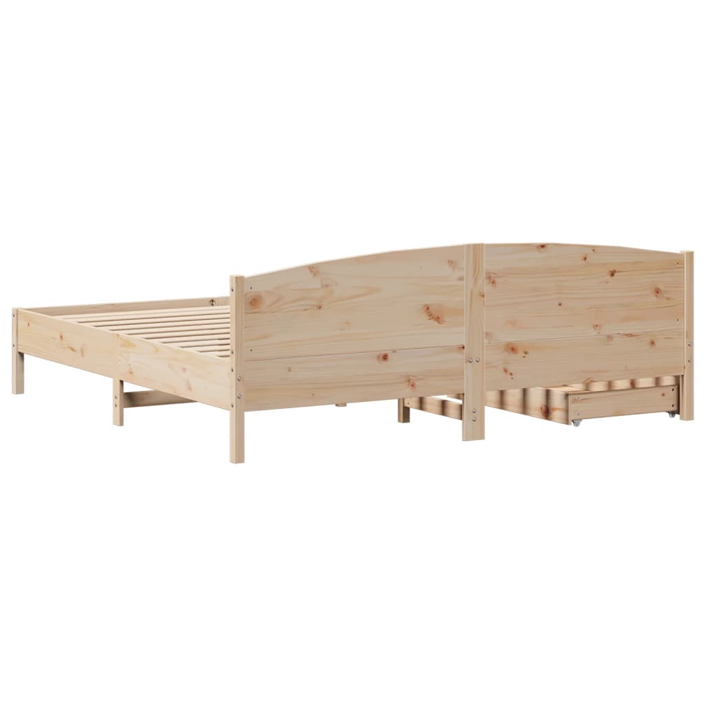 Bed frame without mattress 180x200 cm solid pine wood