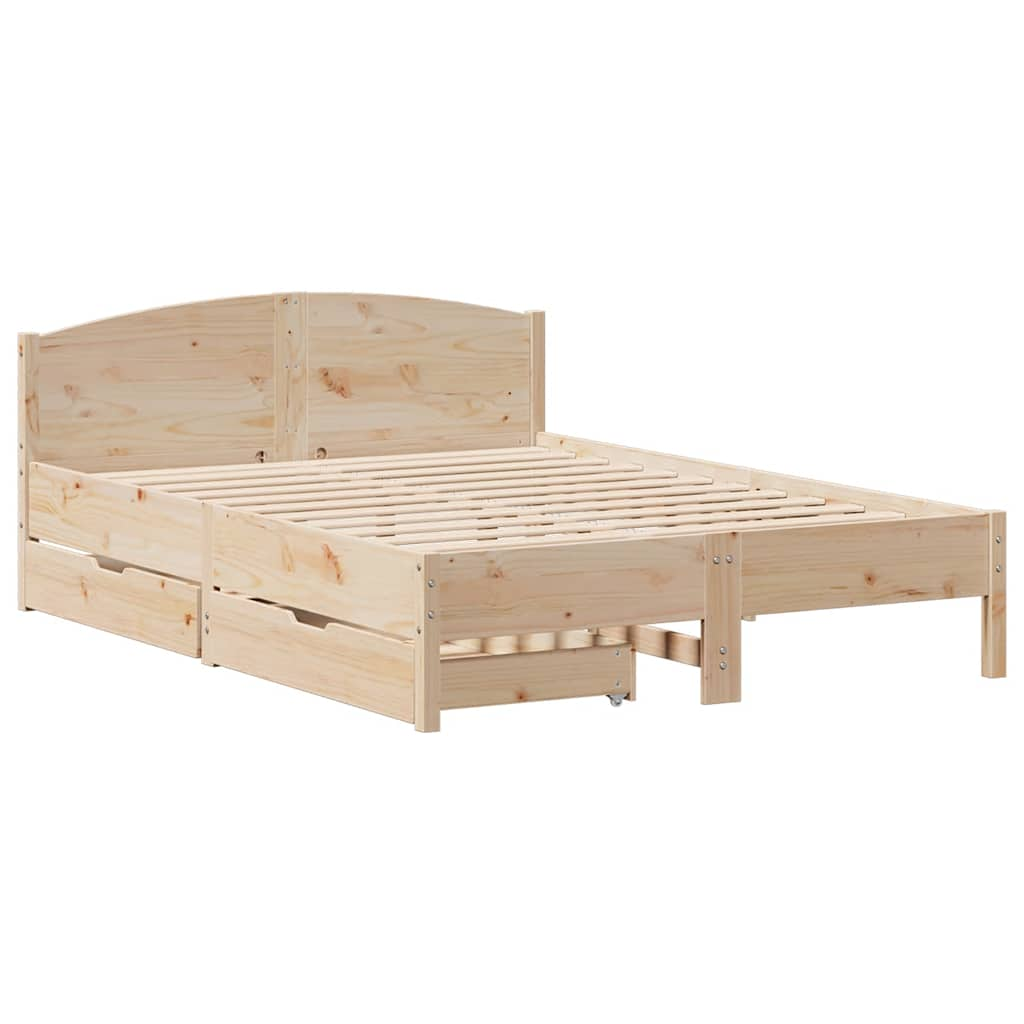 Bed frame without mattress 160x200 cm solid pine wood