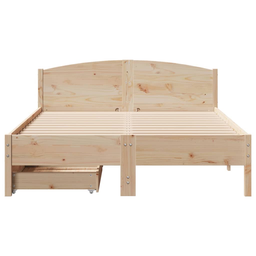 Bed frame without mattress 160x200 cm solid pine wood