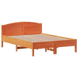 Cadre de lit sans matelas cire marron 140x190cm bois pin massif