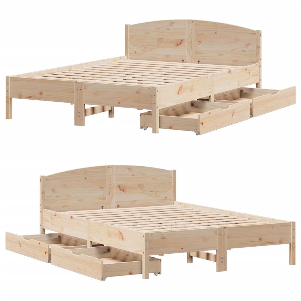 Cadre de lit sans matelas 120x190 cm bois de pin massif