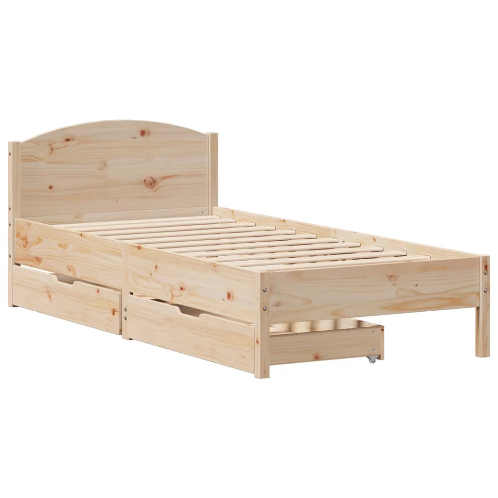 Cadre de lit sans matelas 100x200 cm bois massif de pin