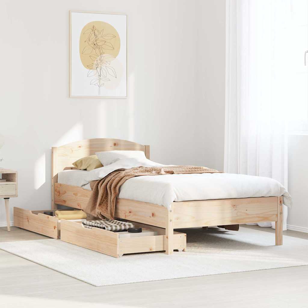 Cadre de lit sans matelas 90x190 cm bois de pin massif