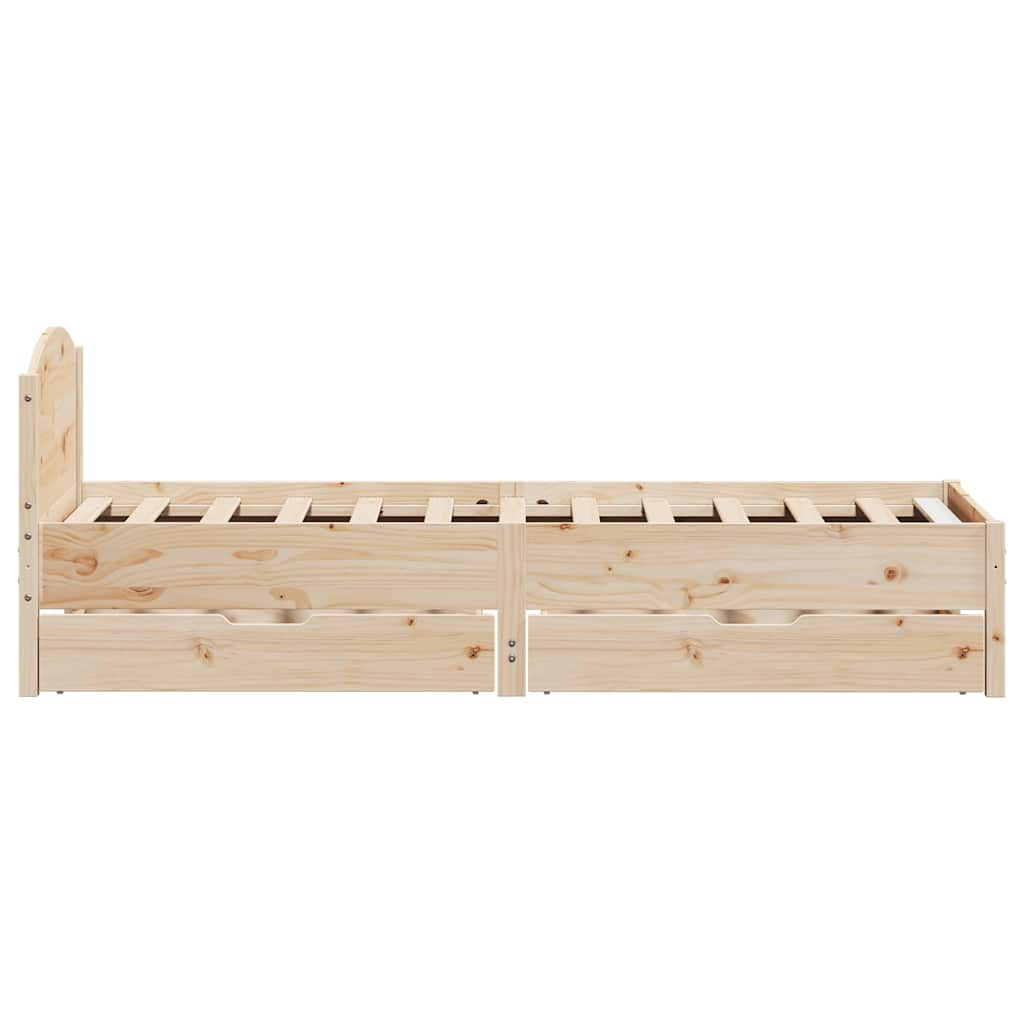 Cadre de lit sans matelas 75x190 cm bois de pin massif