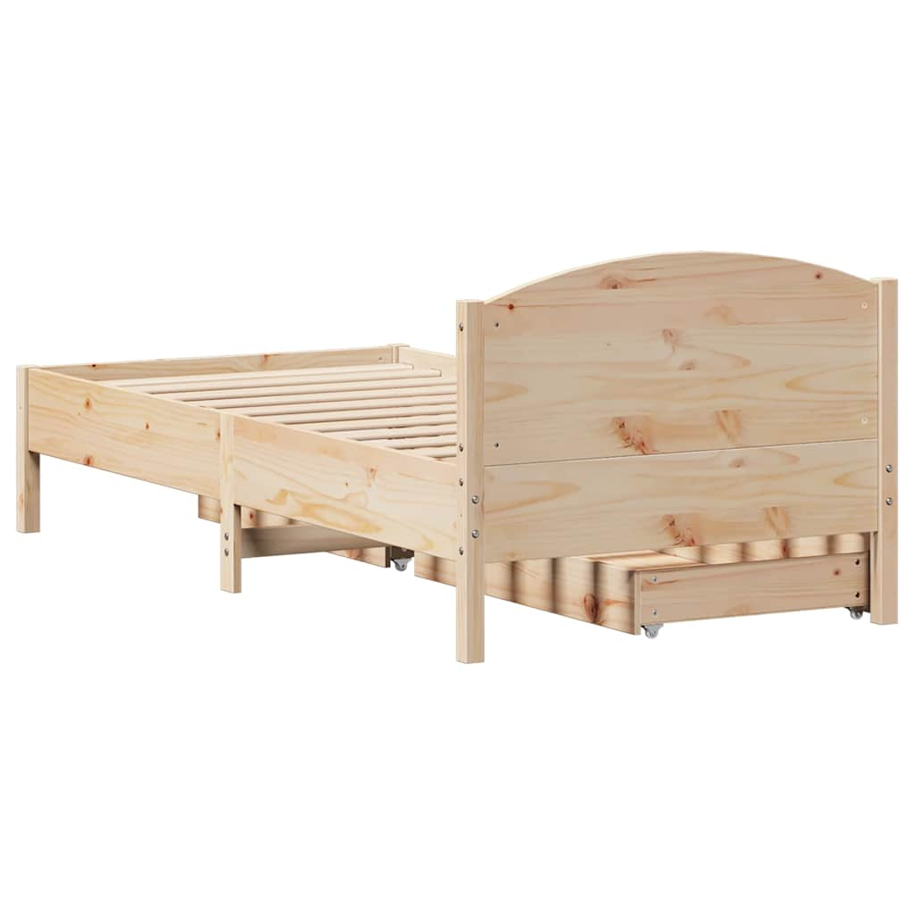 Cadre de lit sans matelas 75x190 cm bois de pin massif