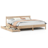 Bed frame without mattress 180x200 cm solid pine wood