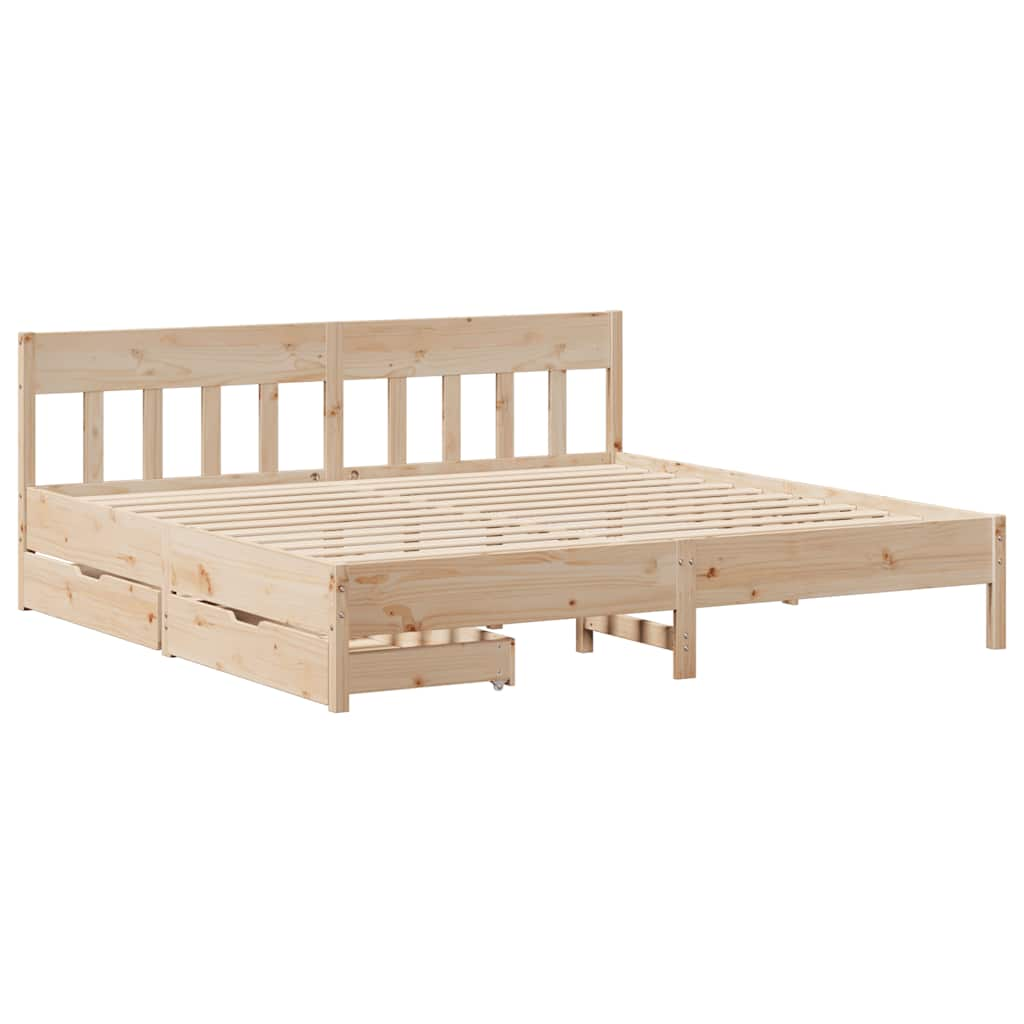 Bed frame without mattress 180x200 cm solid pine wood