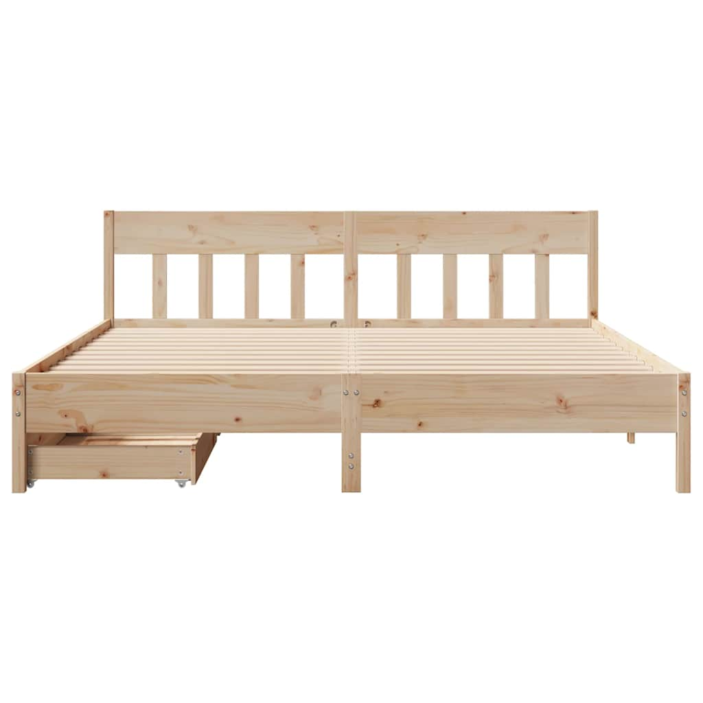 Bed frame without mattress 180x200 cm solid pine wood