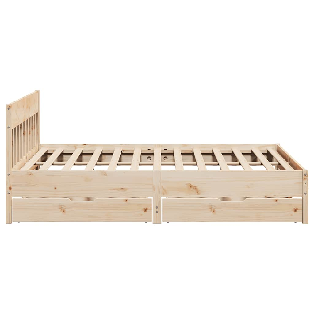 Bed frame without mattress 180x200 cm solid pine wood