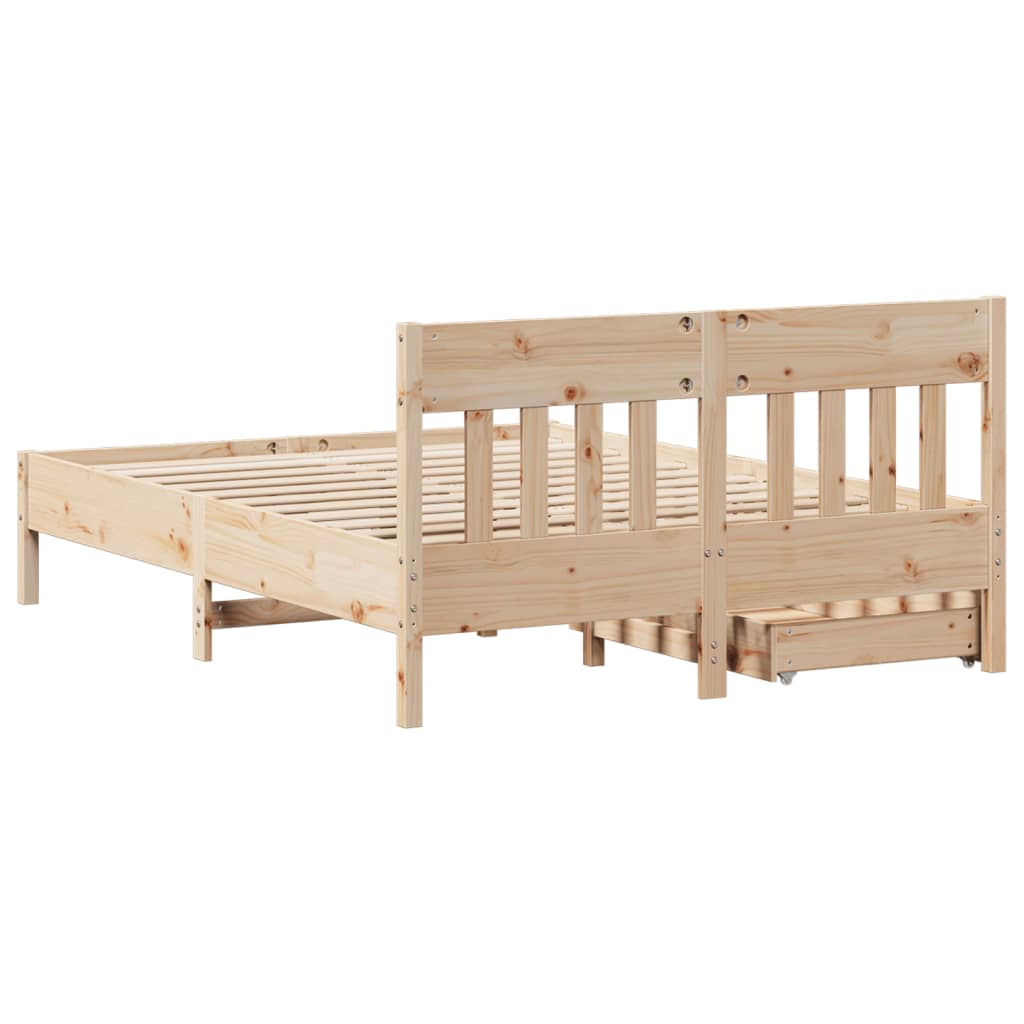 Bed frame without mattress 160x200 cm solid pine wood