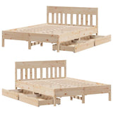 Bed frame without mattress 160x200 cm solid pine wood