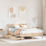 Bed frame without mattress 160x200 cm solid pine wood