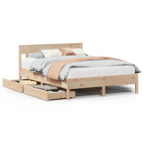 Bed frame without mattress 140x200 cm solid pine wood