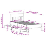 Cadre de lit sans matelas 100x200 cm bois massif de pin