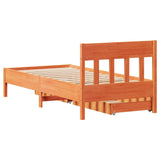 Cadre de lit sans matelas cire marron 90x200 cm bois pin massif