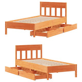 Cadre de lit sans matelas cire marron 90x200 cm bois pin massif