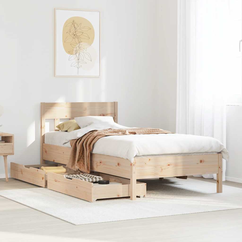 Cadre de lit sans matelas 90x190 cm bois de pin massif