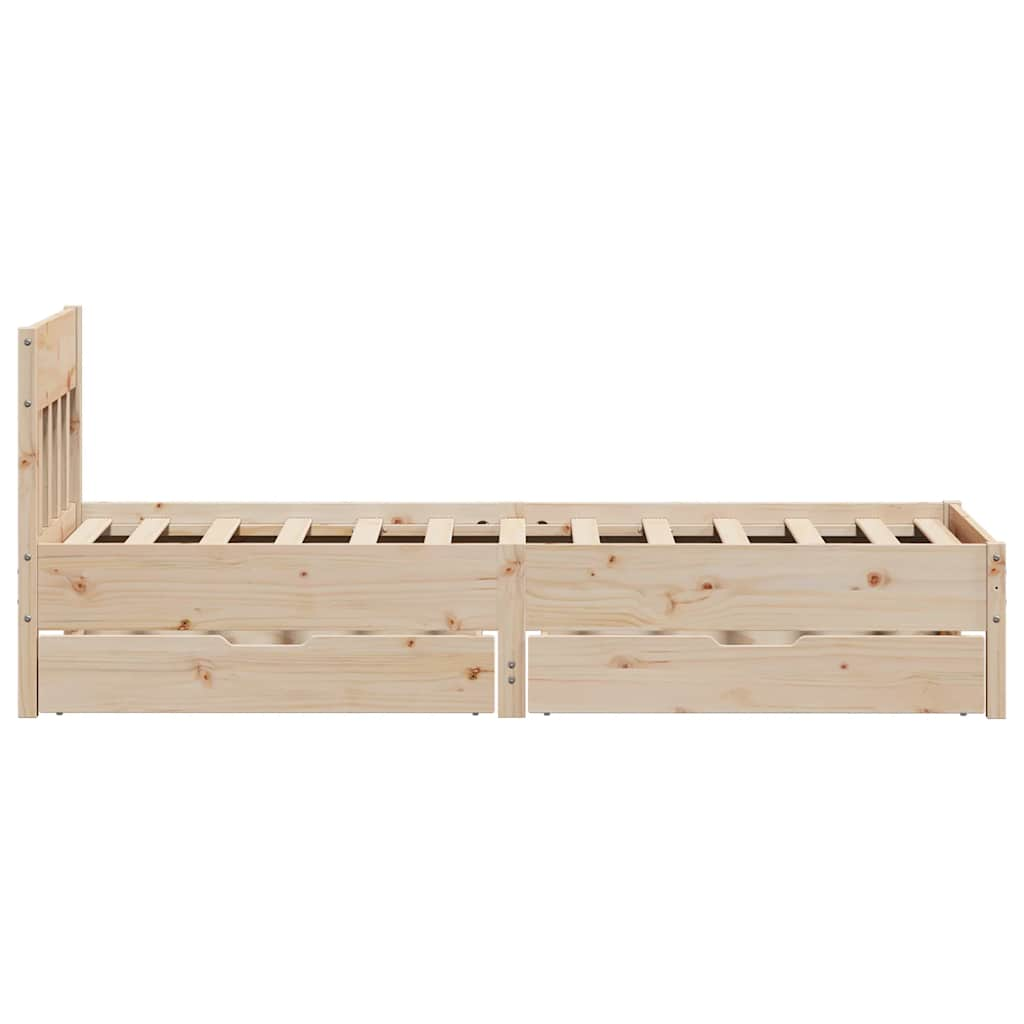 Cadre de lit sans matelas 75x190 cm bois de pin massif