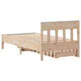 Cadre de lit sans matelas 75x190 cm bois de pin massif