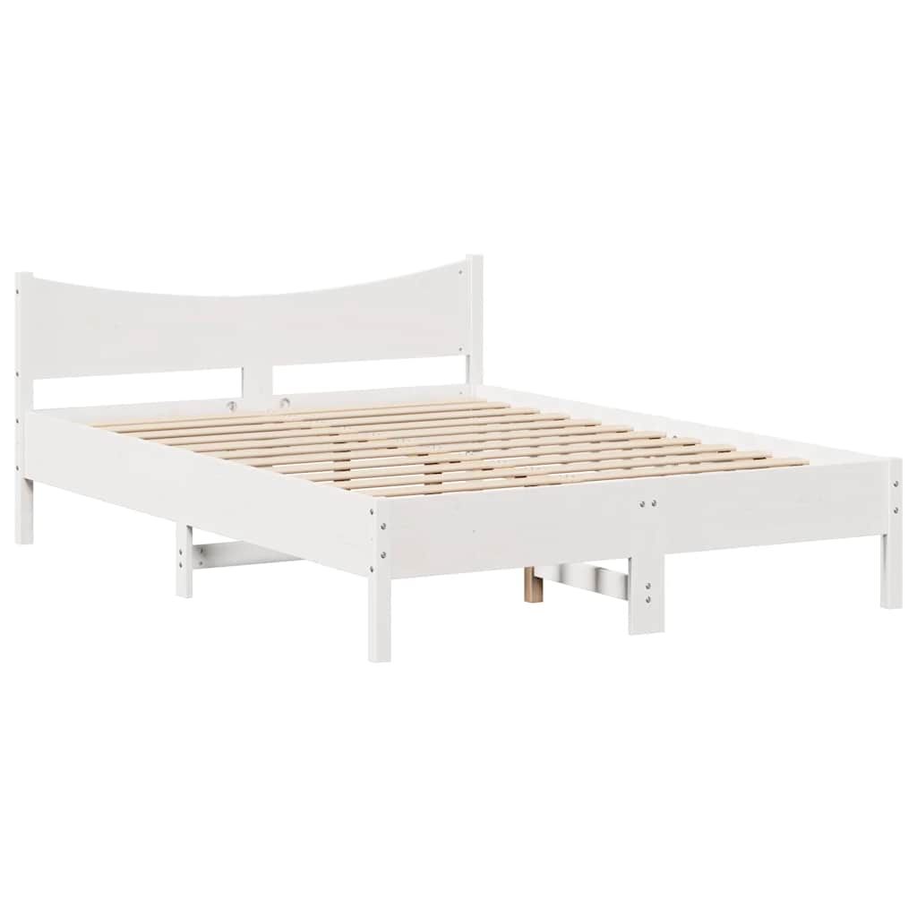 Cadre de lit avec tiroirs blanc 140x190 cm bois de pin massif