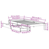 Cadre de lit avec tiroirs sans matelas 90x200 cm