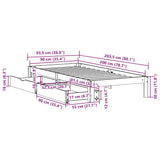 Cadre de lit avec tiroirs sans matelas blanc 90x200 cm