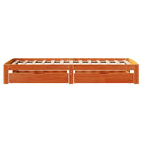 Cadre de lit avec tiroirs sans matelas cire marron 75x190 cm