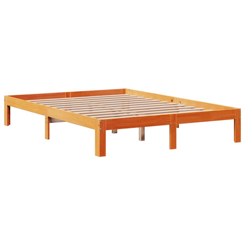 Cadre de lit avec tiroirs sans matelas cire marron 120x190 cm