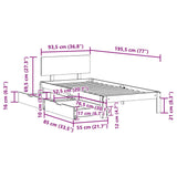 Cadre de lit avec tiroirs sans matelas 90x190 cm