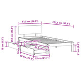 Cadre de lit avec tiroirs sans matelas 90x200 cm