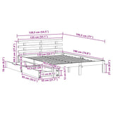 Bettgestell mit Schubladen ohne Matratze weiß 135x190 cm